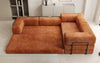 Modernes Designer L-Sofa: Komfortables Cord-Ecksofa mit Schlaffunktion und Stauraum
