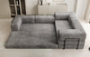 Modernes Designer L-Sofa: Komfortables Cord-Ecksofa mit Schlaffunktion und Stauraum