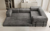 Modernes Designer L-Ecksofa Cord Beige Lounge mit Schlaffunktion Stauraum