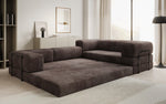 Lade das Bild in den Galerie-Viewer, Modernes Designer L-Sofa: Komfortables Cord-Ecksofa mit Schlaffunktion und Stauraum
