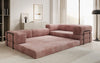 Modernes Designer L-Ecksofa Cord Beige Lounge mit Schlaffunktion Stauraum