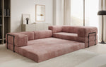 Lade das Bild in den Galerie-Viewer, Modernes Designer L-Ecksofa Cord Beige Lounge mit Schlaffunktion Stauraum
