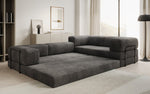 Lade das Bild in den Galerie-Viewer, Modernes Designer L-Sofa: Komfortables Cord-Ecksofa mit Schlaffunktion und Stauraum
