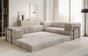 Modernes Designer L-Ecksofa Cord Beige Lounge mit Schlaffunktion Stauraum