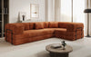 Modernes Designer L-Ecksofa Cord Beige Lounge mit Schlaffunktion Stauraum
