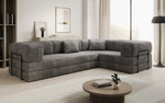 Lade das Bild in den Galerie-Viewer, Modernes Designer L-Ecksofa Cord Beige Lounge mit Schlaffunktion Stauraum
