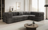 Modernes Designer L-Sofa: Komfortables Cord-Ecksofa mit Schlaffunktion und Stauraum