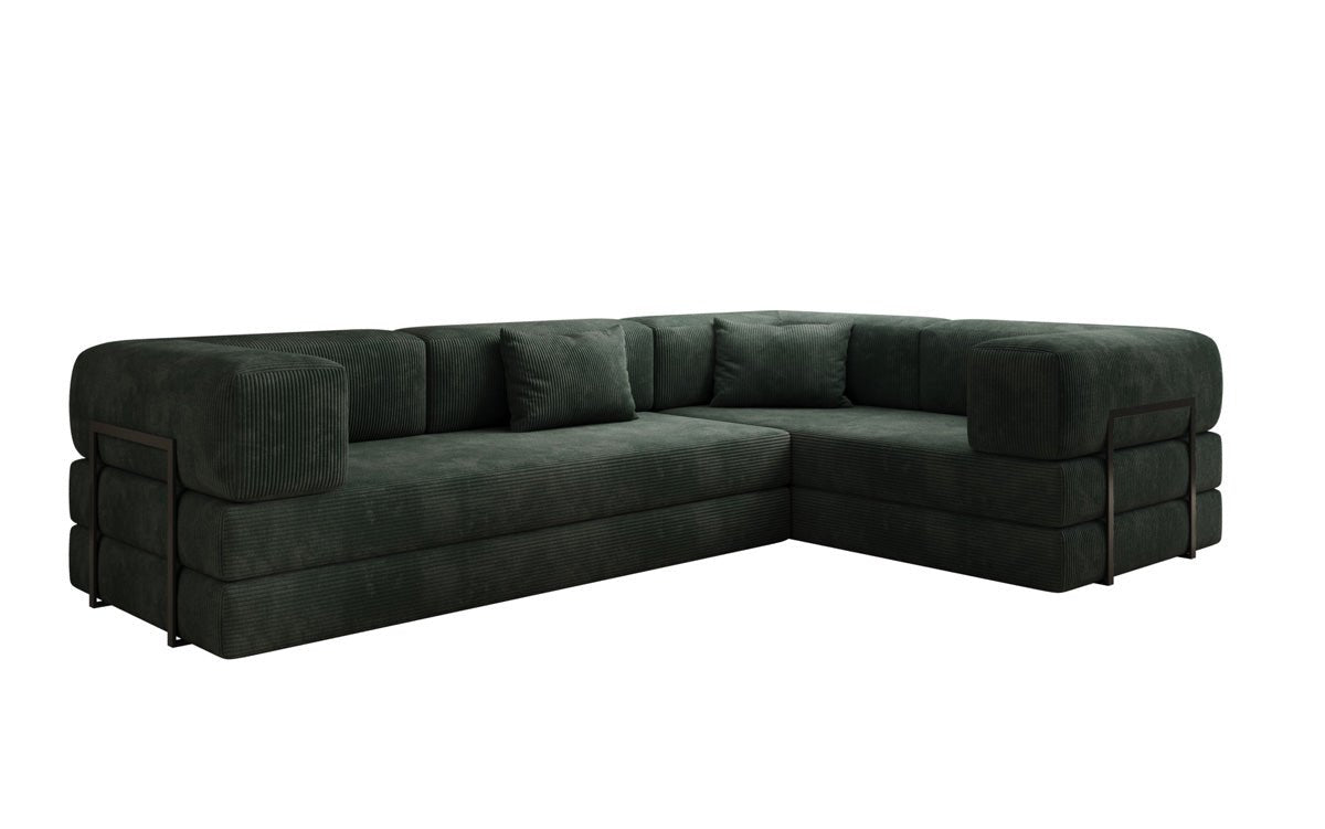 Modernes Designer L-Ecksofa Cord Beige Lounge mit Schlaffunktion Stauraum