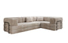 Modernes Designer L-Ecksofa Cord Beige Lounge mit Schlaffunktion Stauraum