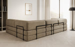 Lade das Bild in den Galerie-Viewer, Luxuriöses L-förmiges Samt Designer Sofa mit Schlaffunktion und Stauraum
