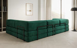 Lade das Bild in den Galerie-Viewer, Luxuriöses L-förmiges Samt Designer Sofa mit Schlaffunktion und Stauraum
