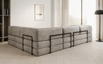 Lade das Bild in den Galerie-Viewer, Luxuriöses L-förmiges Samt Designer Sofa mit Schlaffunktion und Stauraum
