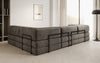 Luxuriöses L-förmiges Samt Designer Sofa mit Schlaffunktion und Stauraum