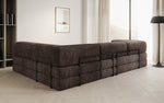 Lade das Bild in den Galerie-Viewer, Luxuriöses Designer L-Sofa Lazy aus Cordstoff mit Schlaffunktion und Stauraum
