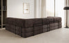 Luxuriöses Design Ecksofa Lazy L: Cordstoff, Schlaffunktion, Stauraum