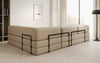 Luxuriöses L-förmiges Bouclé-Sofa mit Schlaffunktion und Stauraum