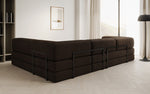 Lade das Bild in den Galerie-Viewer, Luxuriöses L-förmiges Bouclé-Sofa mit Schlaffunktion und Stauraum
