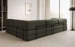 Lade das Bild in den Galerie-Viewer, Luxuriöses L-förmiges Bouclé-Sofa mit Schlaffunktion und Stauraum
