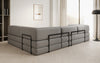 Luxuriöses L-förmiges Bouclé-Sofa mit Schlaffunktion und Stauraum