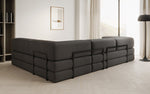 Lade das Bild in den Galerie-Viewer, Luxuriöses L-förmiges Bouclé-Sofa mit Schlaffunktion und Stauraum
