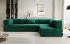 Luxuriöses L-förmiges Samt Designer Sofa mit Schlaffunktion und Stauraum