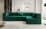 Lade das Bild in den Galerie-Viewer, Luxuriöses L-förmiges Samt Designer Sofa mit Schlaffunktion und Stauraum
