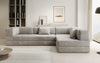 Luxuriöses L-förmiges Samt Designer Sofa mit Schlaffunktion und Stauraum