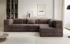 Luxuriöses Design Ecksofa Lazy L: Cordstoff, Schlaffunktion, Stauraum