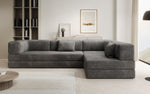 Lade das Bild in den Galerie-Viewer, Luxuriöses Designer L-Sofa Lazy aus Cordstoff mit Schlaffunktion und Stauraum
