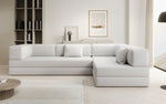 Lade das Bild in den Galerie-Viewer, Luxuriöses L-förmiges Bouclé-Sofa mit Schlaffunktion und Stauraum
