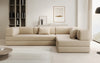 Designer Lazy L Ecksofa Bouclé Bezug mit Schlaffunktion und Praktischem Stauraum