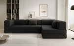 Lade das Bild in den Galerie-Viewer, Luxuriöses L-förmiges Bouclé-Sofa mit Schlaffunktion und Stauraum
