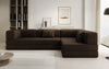 Luxuriöses L-förmiges Bouclé-Sofa mit Schlaffunktion und Stauraum