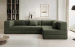 Lade das Bild in den Galerie-Viewer, Luxuriöses L-förmiges Bouclé-Sofa mit Schlaffunktion und Stauraum
