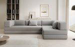 Lade das Bild in den Galerie-Viewer, Luxuriöses L-förmiges Bouclé-Sofa mit Schlaffunktion und Stauraum
