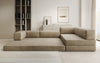 Luxuriöses L-förmiges Samt Designer Sofa mit Schlaffunktion und Stauraum