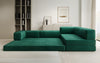 Luxuriöses L-förmiges Samt Designer Sofa mit Schlaffunktion und Stauraum