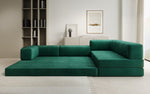 Lade das Bild in den Galerie-Viewer, Luxuriöses L-förmiges Samt Designer Sofa mit Schlaffunktion und Stauraum

