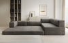Luxuriöses L-förmiges Samt Designer Sofa mit Schlaffunktion und Stauraum