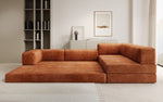 Lade das Bild in den Galerie-Viewer, Luxuriöses Designer L-Sofa Lazy aus Cordstoff mit Schlaffunktion und Stauraum
