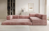 Luxuriöses Design Ecksofa Lazy L: Cordstoff, Schlaffunktion, Stauraum