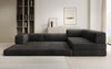 Luxuriöses Designer L-Sofa Lazy aus Cordstoff mit Schlaffunktion und Stauraum