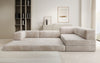 Luxuriöses Designer L-Sofa Lazy aus Cordstoff mit Schlaffunktion und Stauraum