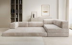 Lade das Bild in den Galerie-Viewer, Luxuriöses Designer L-Sofa Lazy aus Cordstoff mit Schlaffunktion und Stauraum
