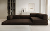 Luxuriöses L-förmiges Bouclé-Sofa mit Schlaffunktion und Stauraum