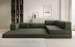 Lade das Bild in den Galerie-Viewer, Luxuriöses L-förmiges Bouclé-Sofa mit Schlaffunktion und Stauraum
