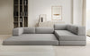 Luxuriöses L-förmiges Bouclé-Sofa mit Schlaffunktion und Stauraum