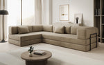 Lade das Bild in den Galerie-Viewer, Luxuriöses L-förmiges Samt Designer Sofa mit Schlaffunktion und Stauraum
