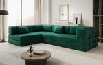 Lade das Bild in den Galerie-Viewer, Luxuriöses L-förmiges Samt Designer Sofa mit Schlaffunktion und Stauraum
