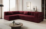 Lade das Bild in den Galerie-Viewer, Luxuriöses L-förmiges Samt Designer Sofa mit Schlaffunktion und Stauraum
